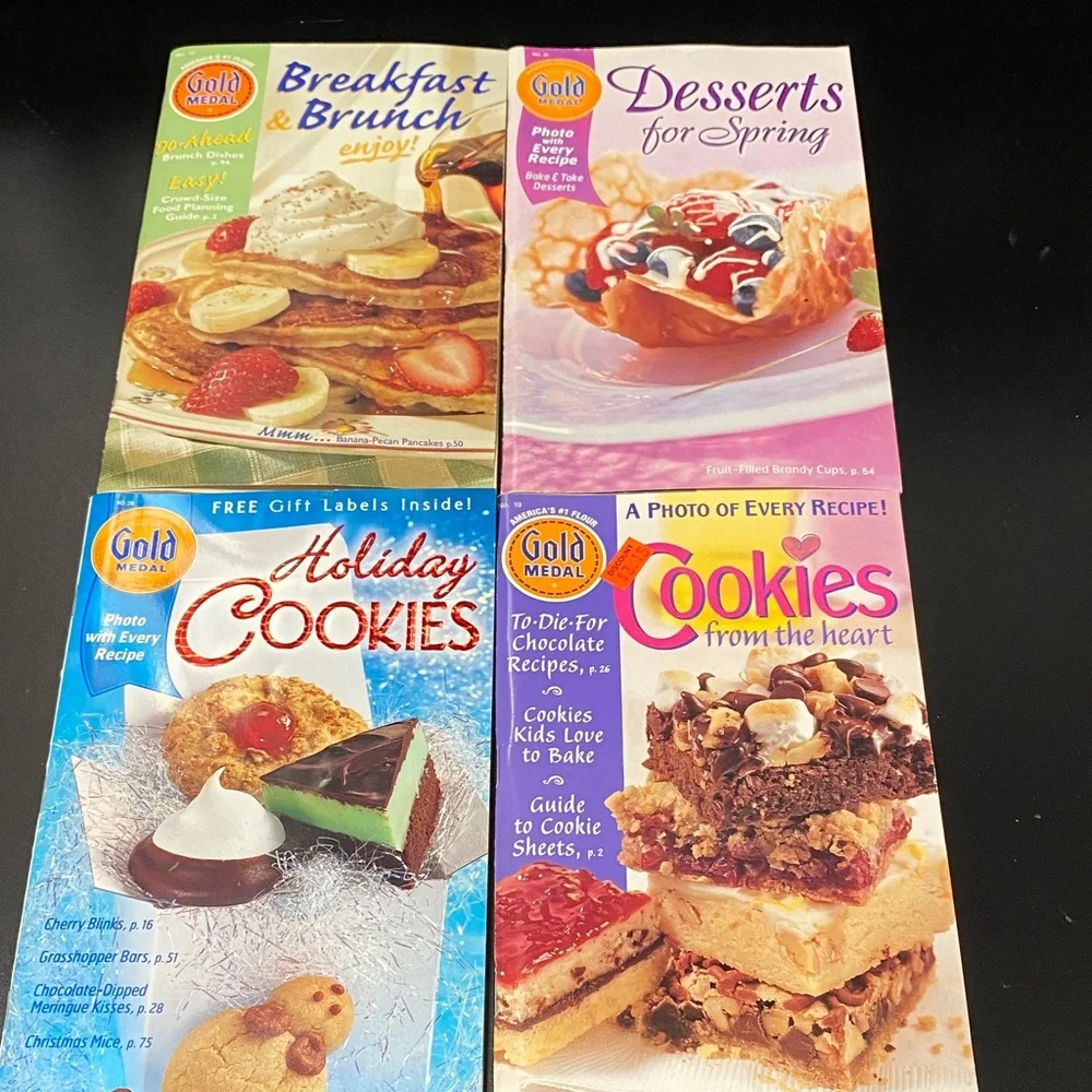 Gold Medal vintage 4 piece magazine recipe cookbook Set